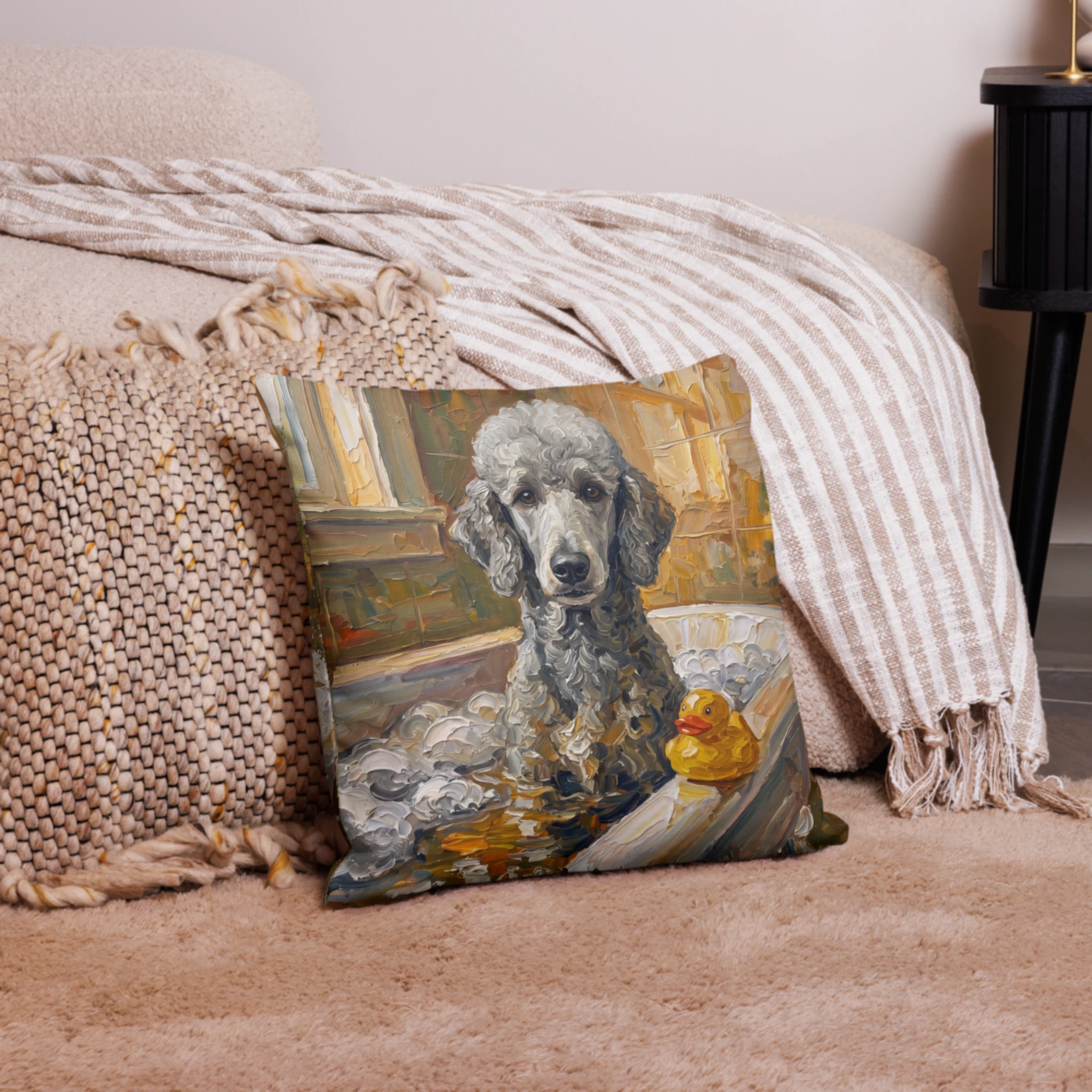 Pet Portrait Pillow — Impasto — Pillow · in setting