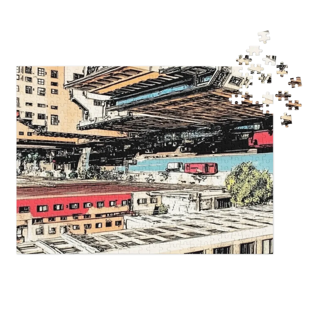 Urban Canyon Perspective 
 Jigsaw Puzzle in Tin Box