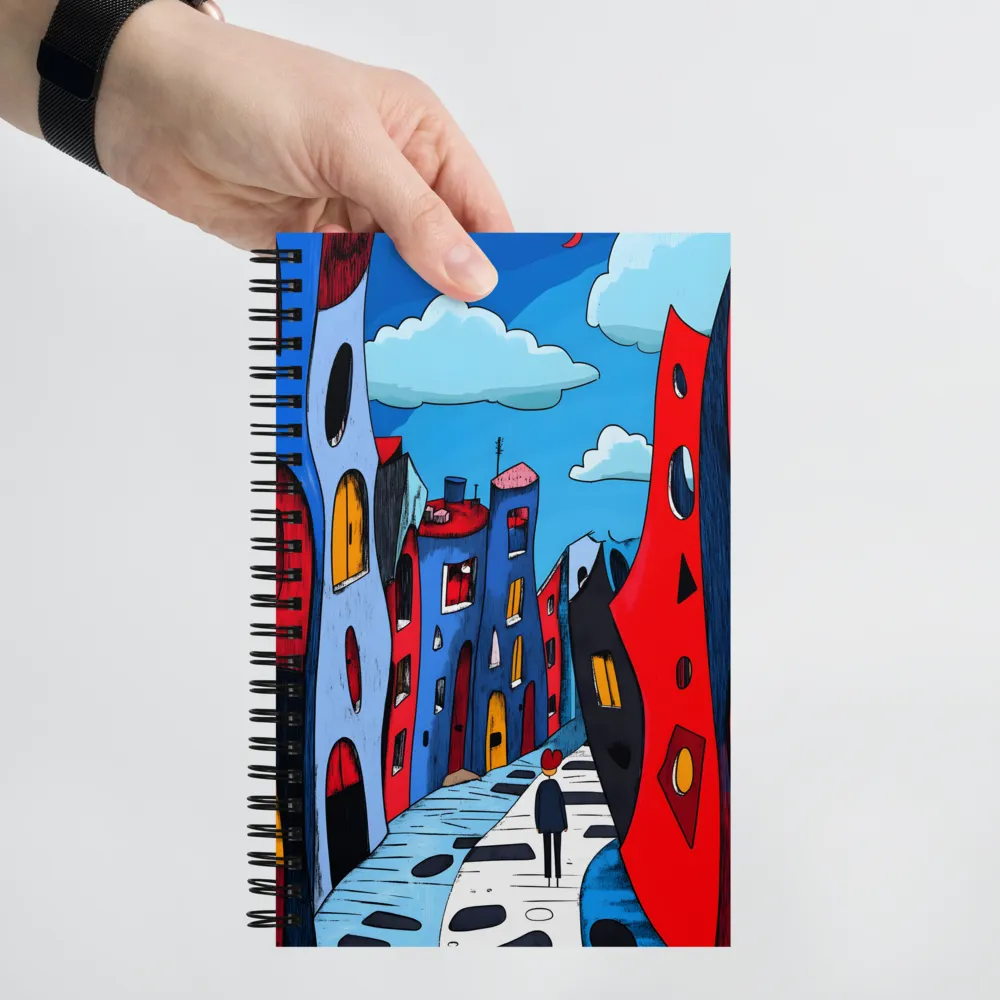 Midnight Wanderer in a Whimsical City 
 Spiral Notebook | 140 pages