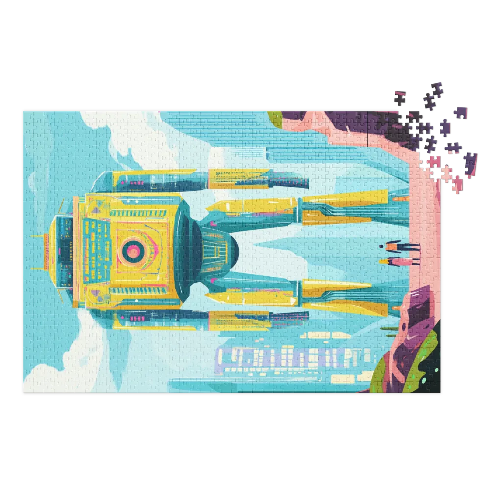Futuristic Robot in Vibrant Landscape
