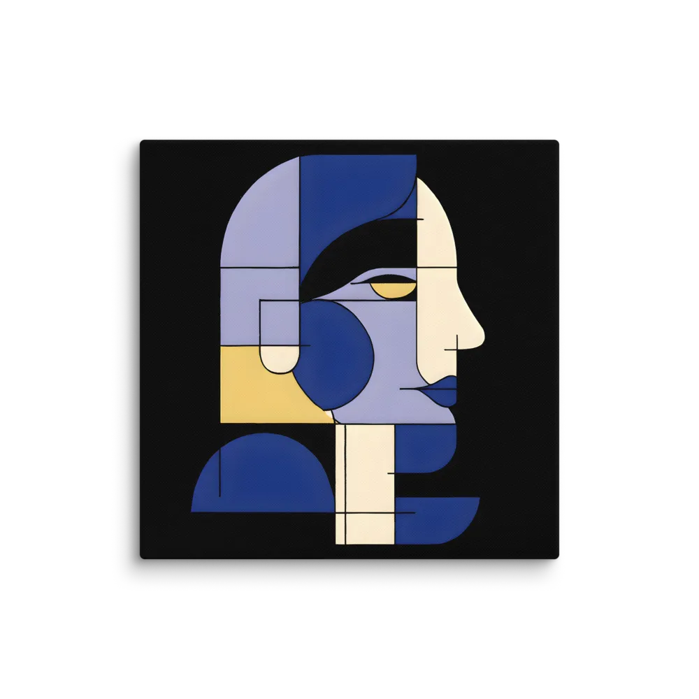 Cobalt Block Cubism Wall Art for Modern Spaces — Bold Geometric Forms