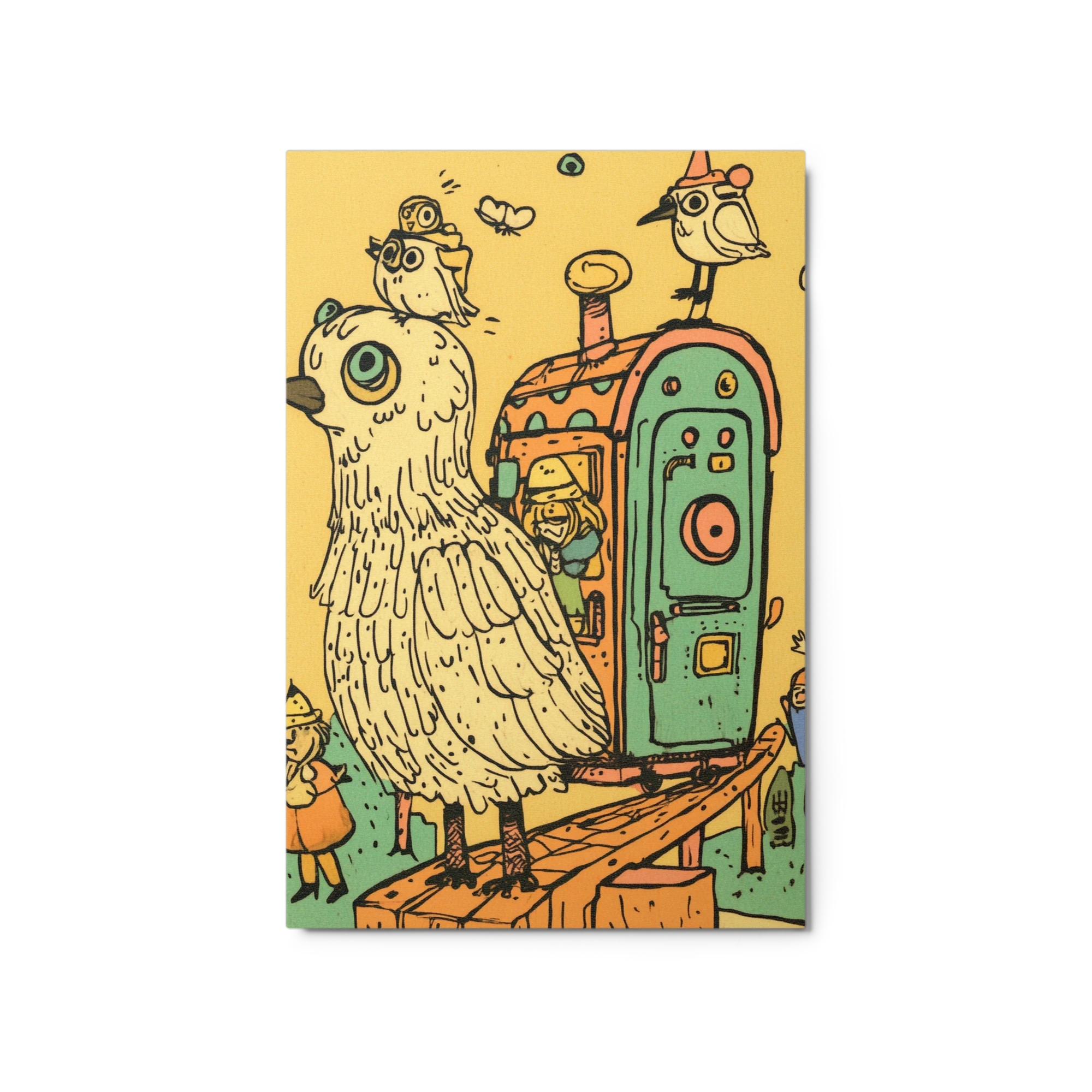 Whimsical Bird Train Illustration