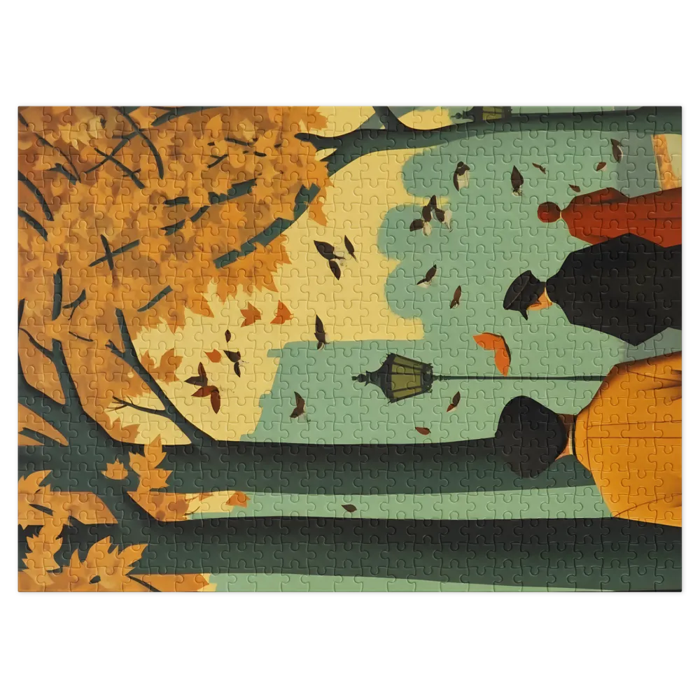 Autumnal City Stroll 
 Jigsaw Puzzle in Tin Box