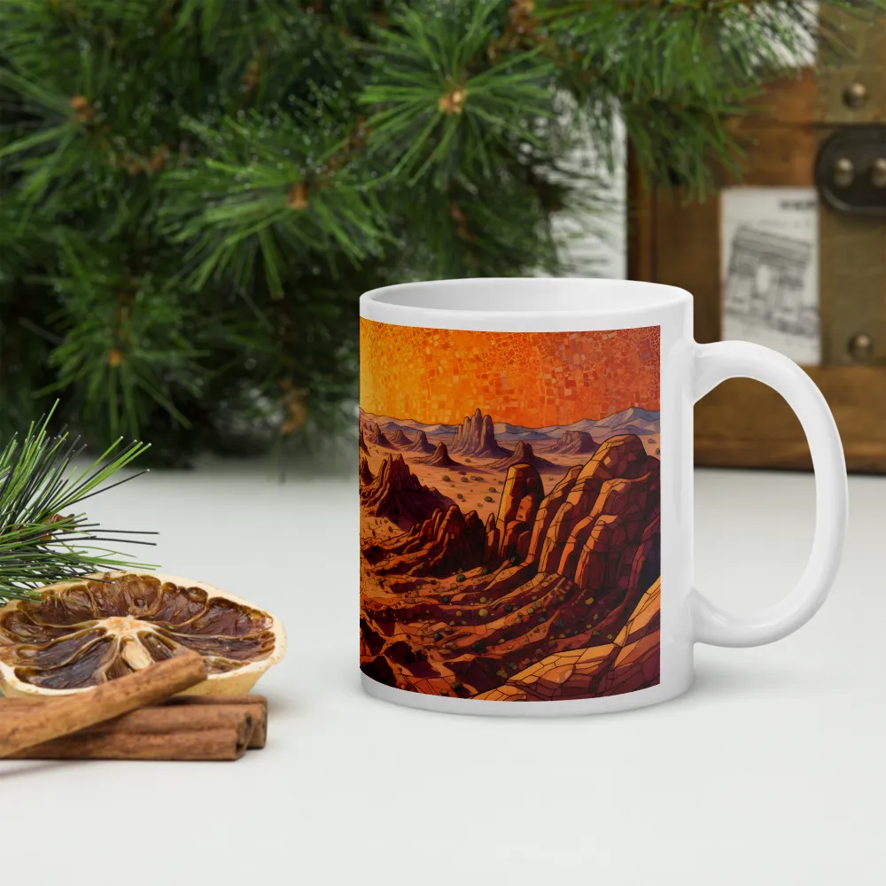 Sunset Over the Badlands 
 Mug with Red inside | 15 oz