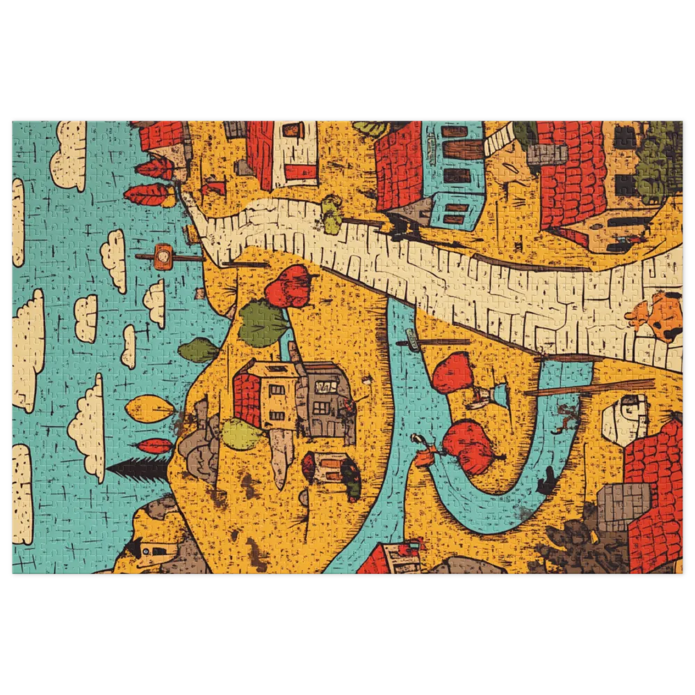 Paisagem de Aldeia Caprichosa 
 Puzzle em caixa de metal