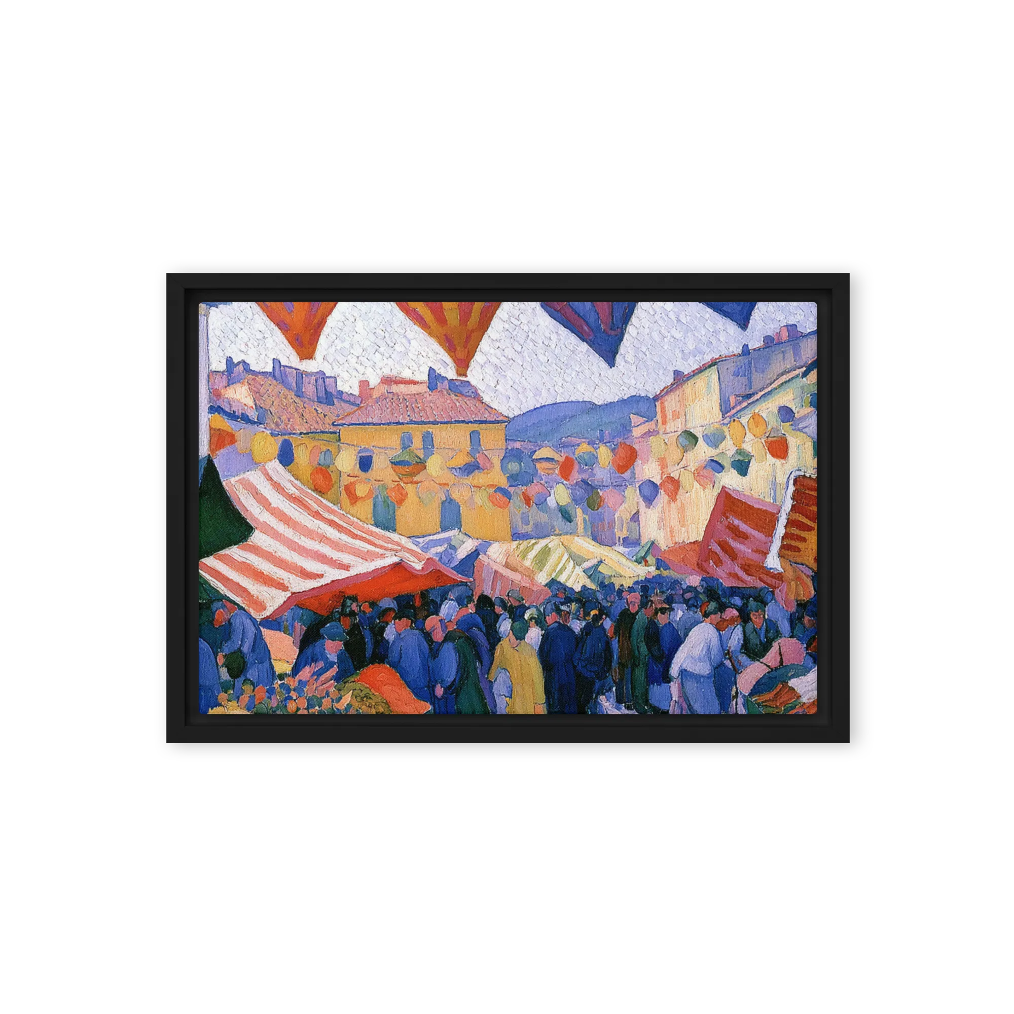 The Festive Market 
 Canvas with Black Frame