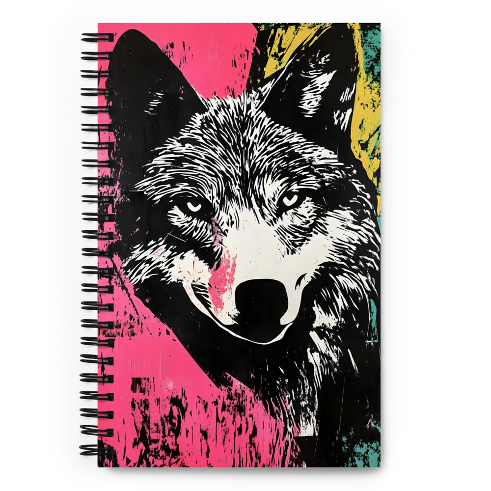 Neon Wolf Portrait 
 Spiral Notebook | 140 pages