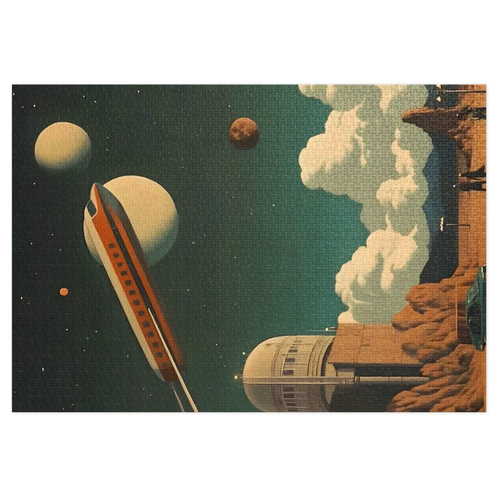 Surreal Spaceship and Planets | Jigsaw Puzzle (252/520 pieces)