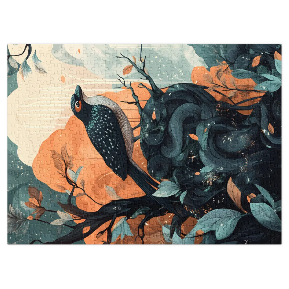 Bird on Twisted Branch | Jigsaw Puzzle (252/520 pieces)