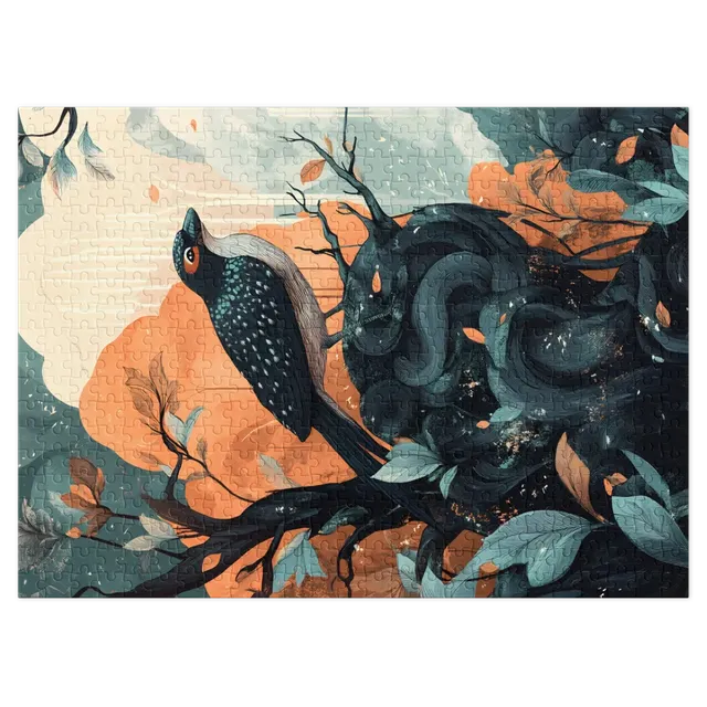 Bird on Twisted Branch | Jigsaw Puzzle (252/520 pieces)