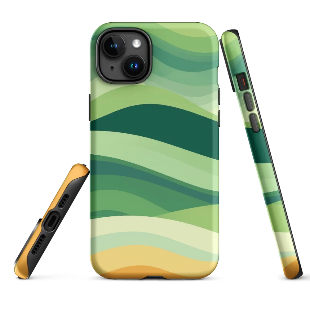 Abstract Green Waves Design | Phone Case