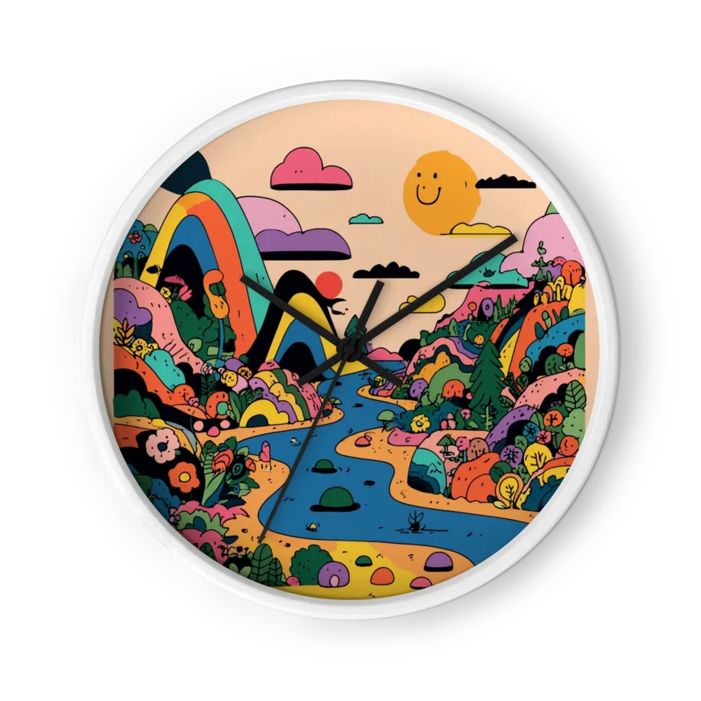Sunshine Over the Rainbow Valley | Wall Clock