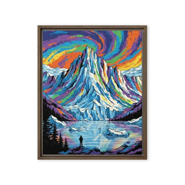 Psychedelic Mountain Aurora | Art Print