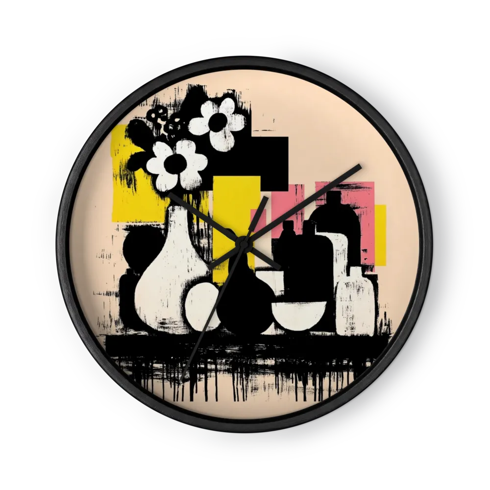 Floral & Bottle Still Life | Wall Clock