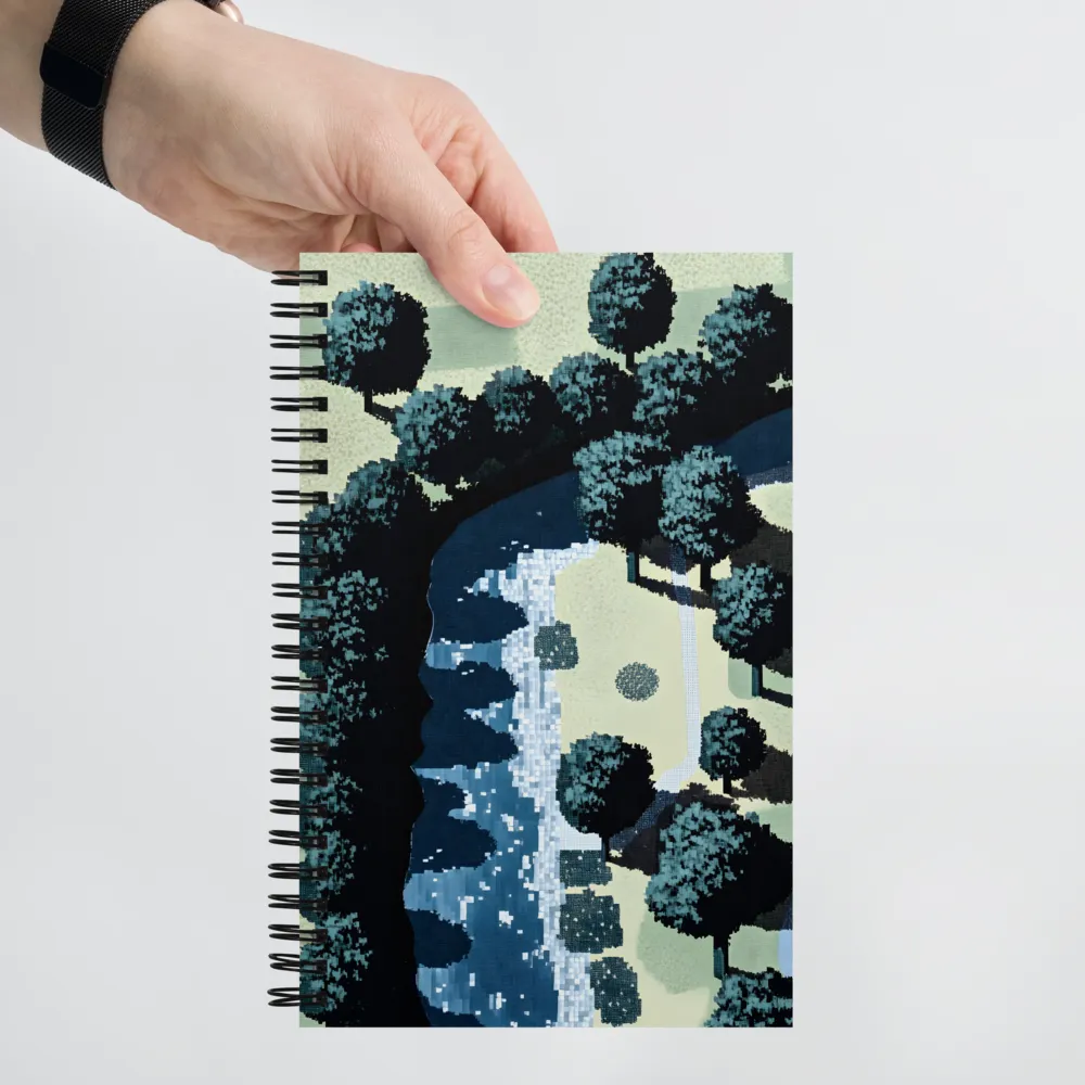 Riverside Pixel Tapestry 
 Spiral Notebook | 140 pages