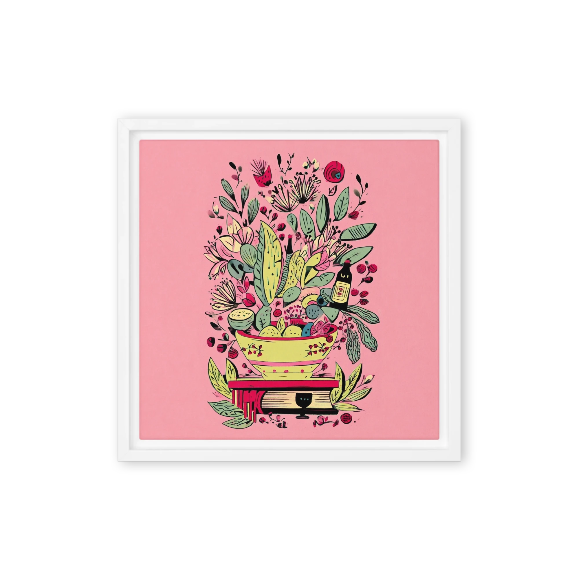 Botanical Still Life on Pink