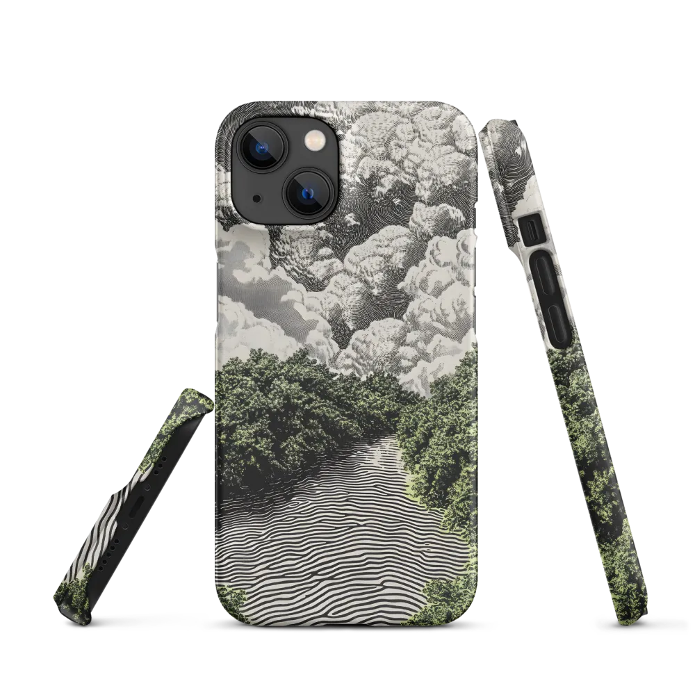 Surreal Landscape with Striped River | Phone Case