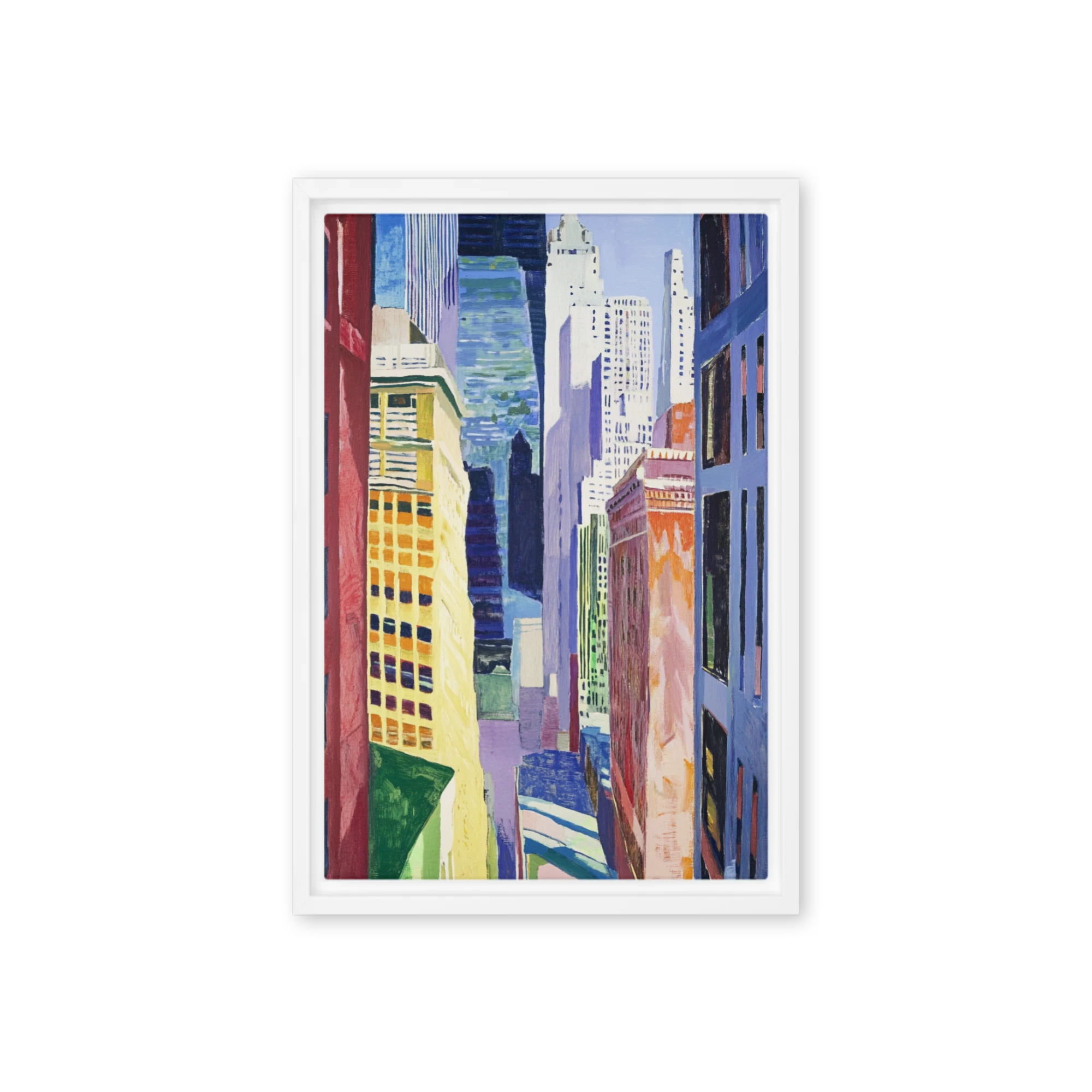 Vibrant Cityscape in Acrylic