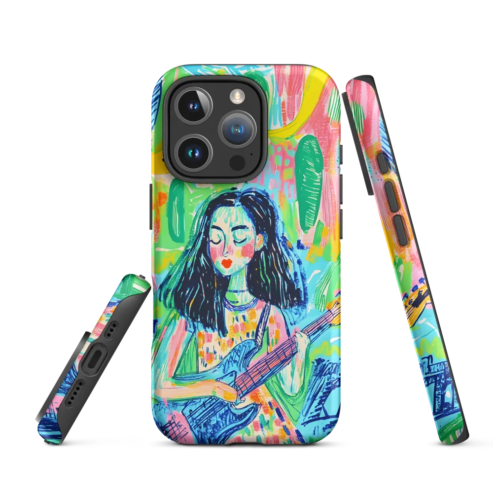 Girl Playing Electric Guitar | Phone Case