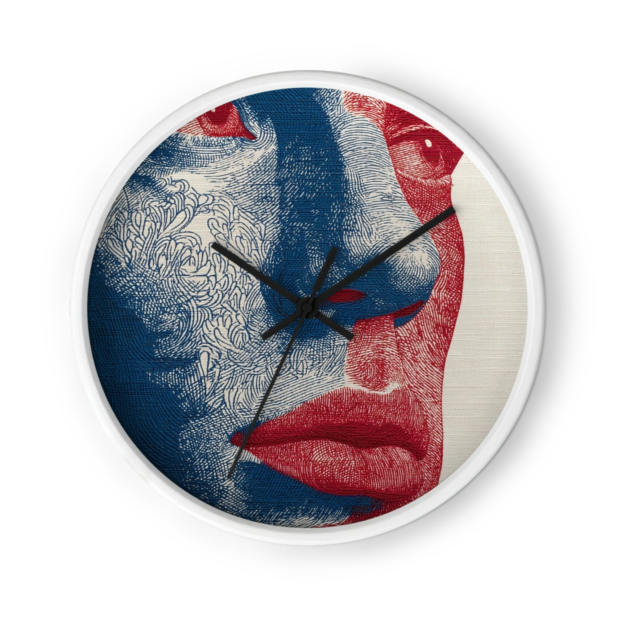 Red and Blue Stitched Portrait