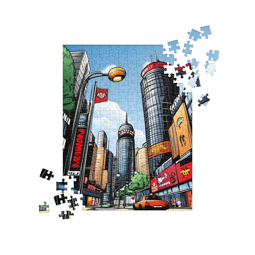 Comic Book Cityscape 
 Jigsaw Puzzle