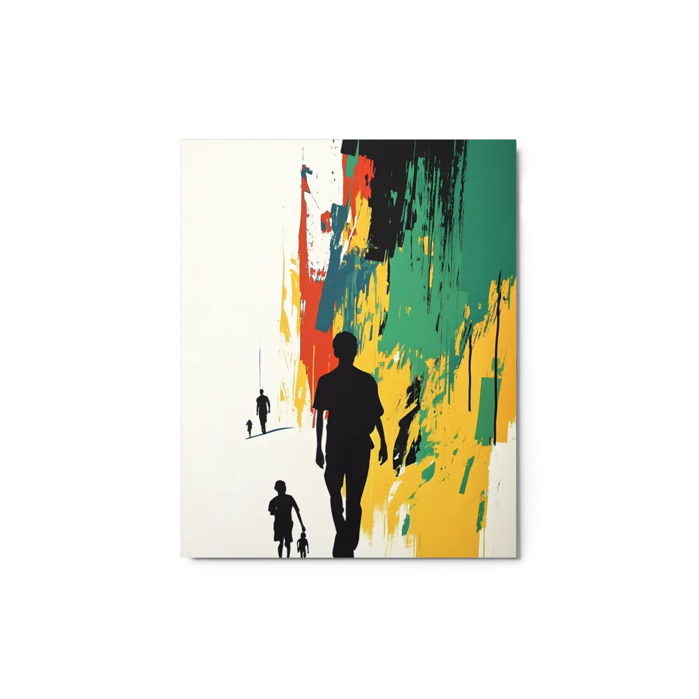 Abstract Figures Walking in Vibrant Colors