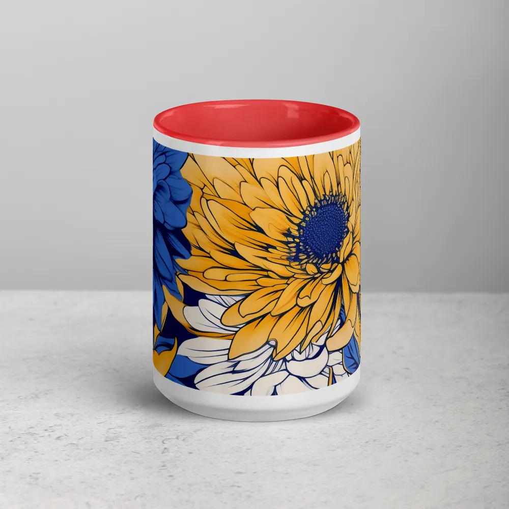 Floral Harmony in Blue and Yellow