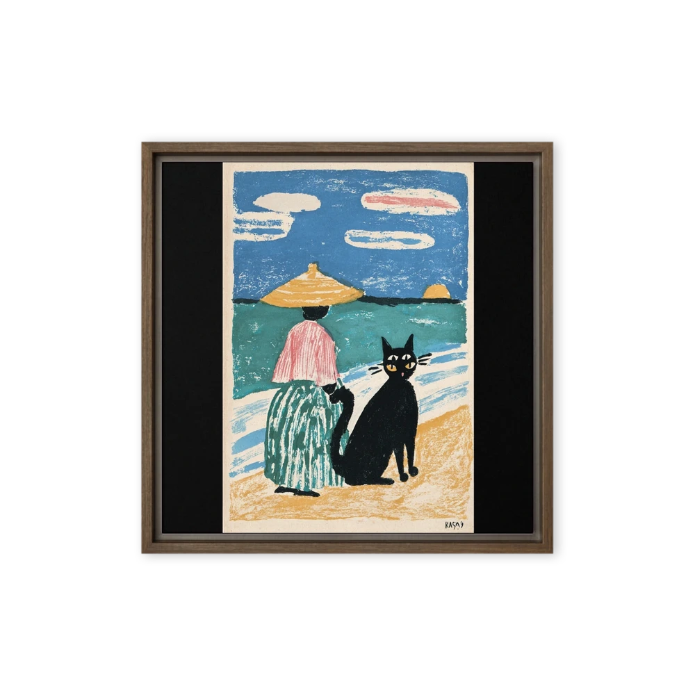 Black Cat by the Sea | Art Print