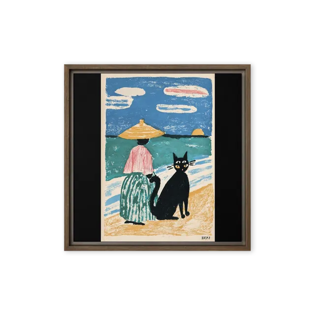 Black Cat by the Sea | Art Print
