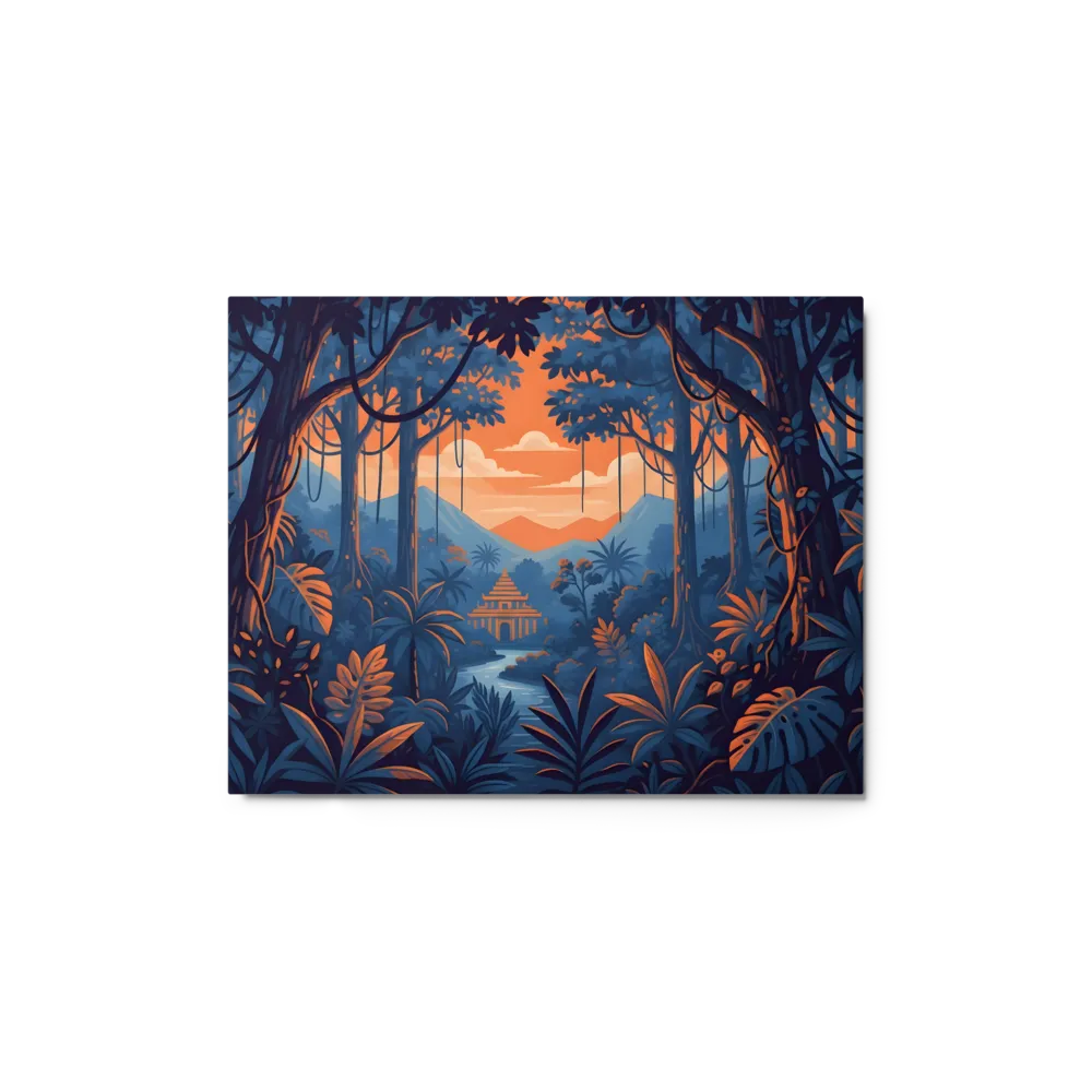 Jungle Pagoda Sunset 
 Canvas | 18″x 26″