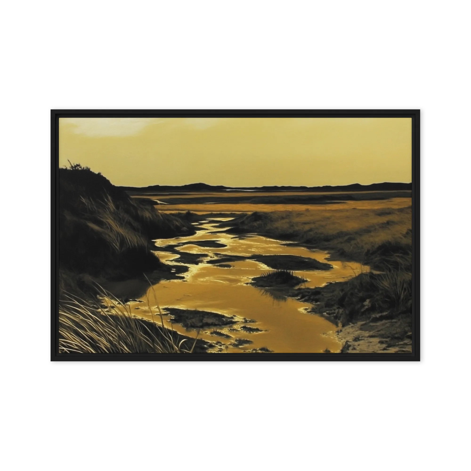Golden Hour Marshland 
 Canvas with White Frame