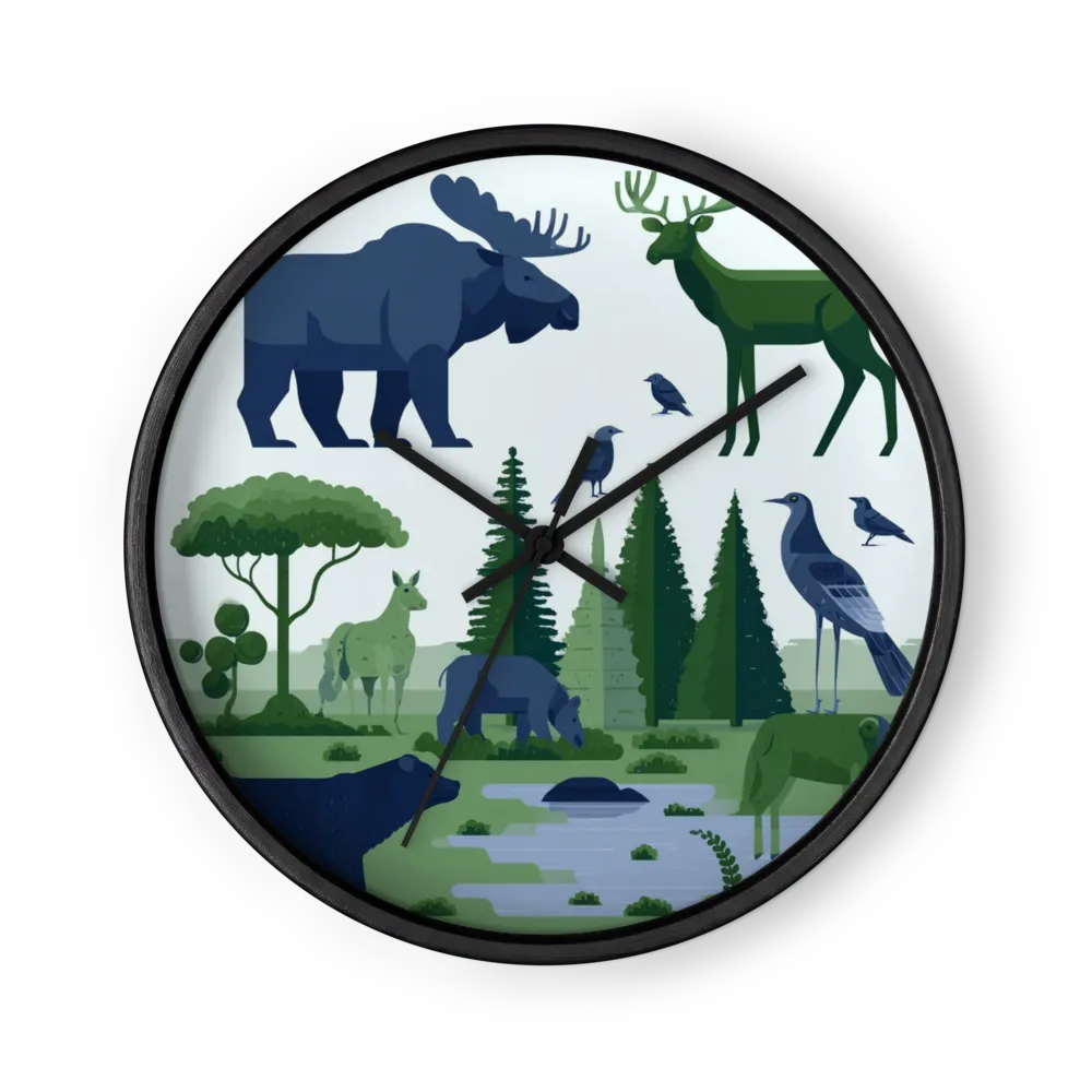 Woodland Wildlife Illustration | Wall Clock