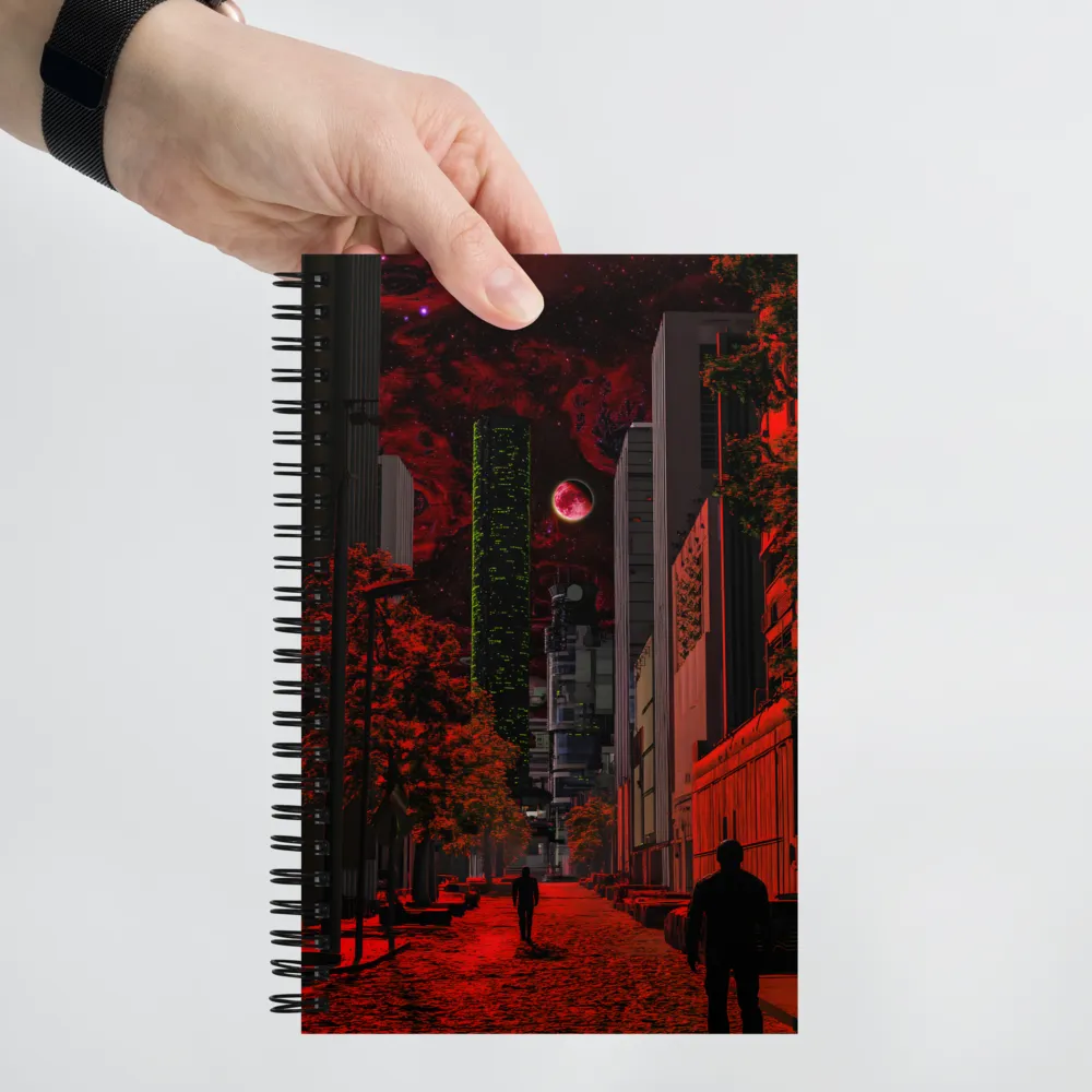 Crimson Future Metropolis 
 Spiral Notebook | 140 pages