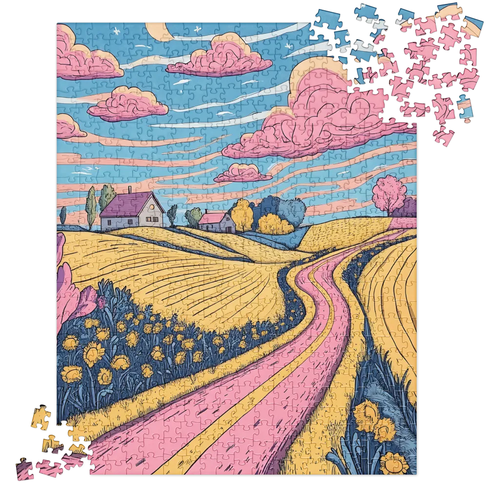 Whimsical Fields & Pink Skies 
 Jigsaw Puzzle
