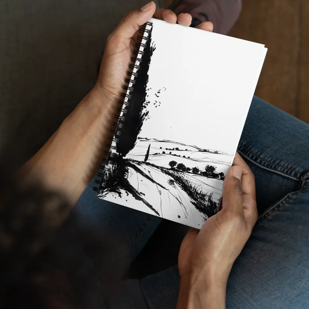 Tuscan Landscape in Ink 
 Spiral Notebook | 140 pages