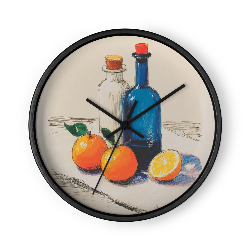 Bottles and Oranges | Wall Clock