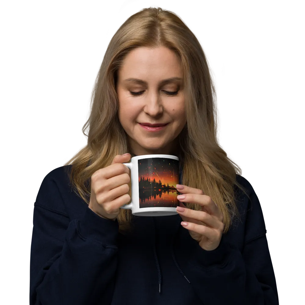 Pagoda Reflections at Dusk 
 Mug with Red inside | 15 oz
