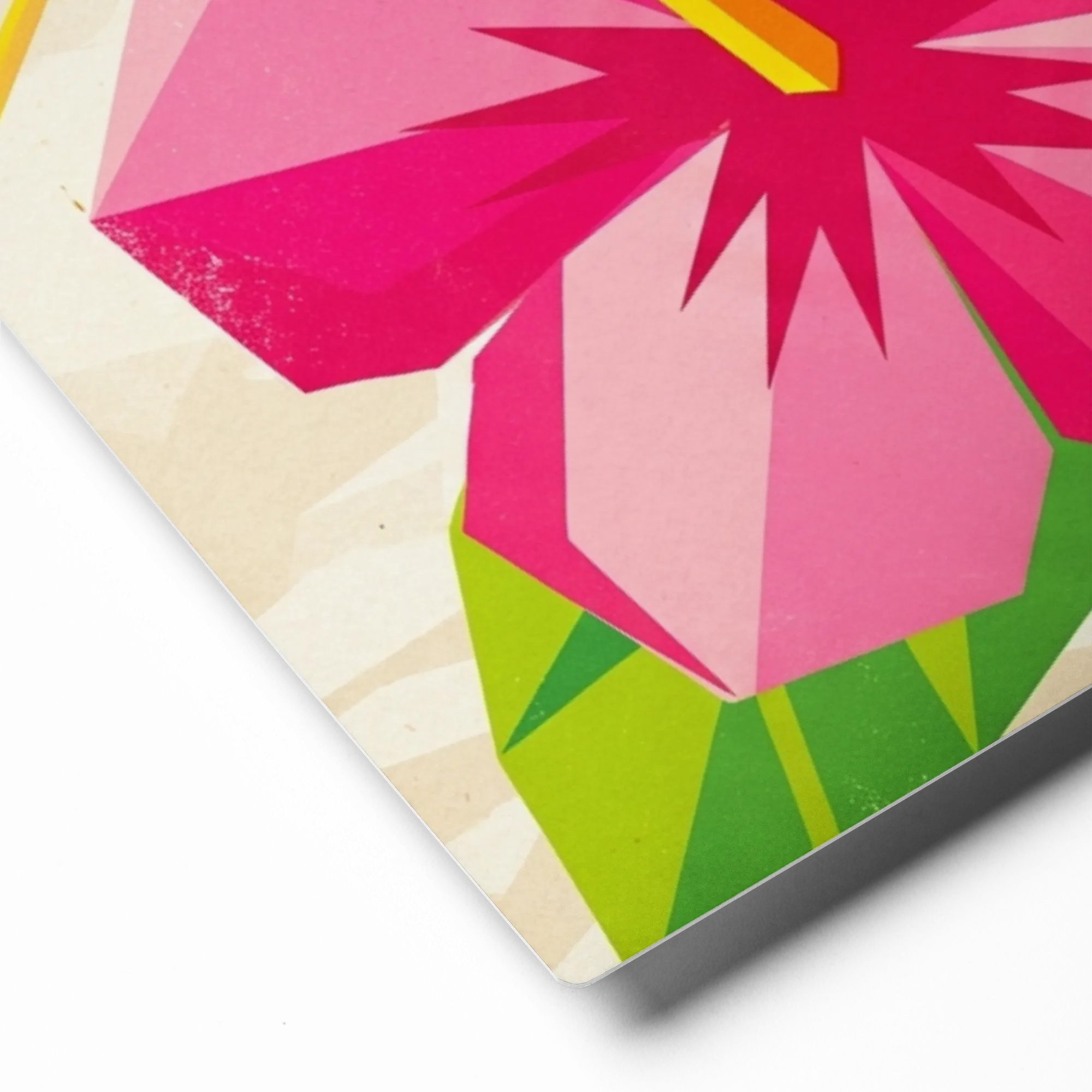 Geometric Hibiscus Bloom 
 Poster with Black Frame | 16″x 16″