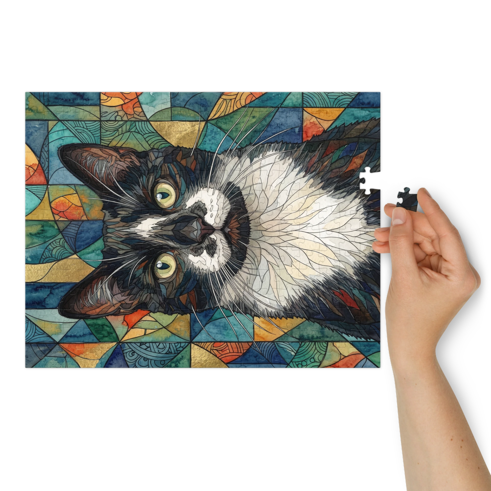 Pet Portrait Puzzle — Stained Glass