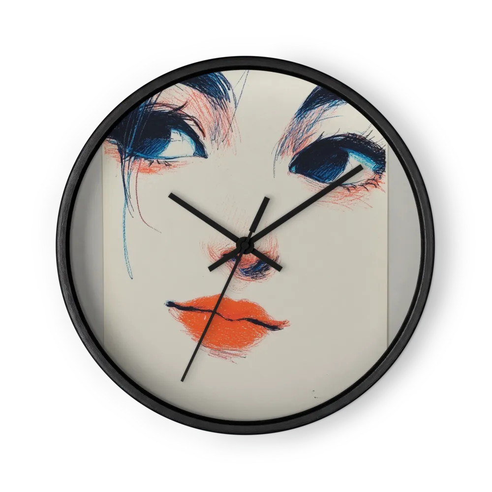 A Glance In Blue And Orange — Crayon Line Portraits