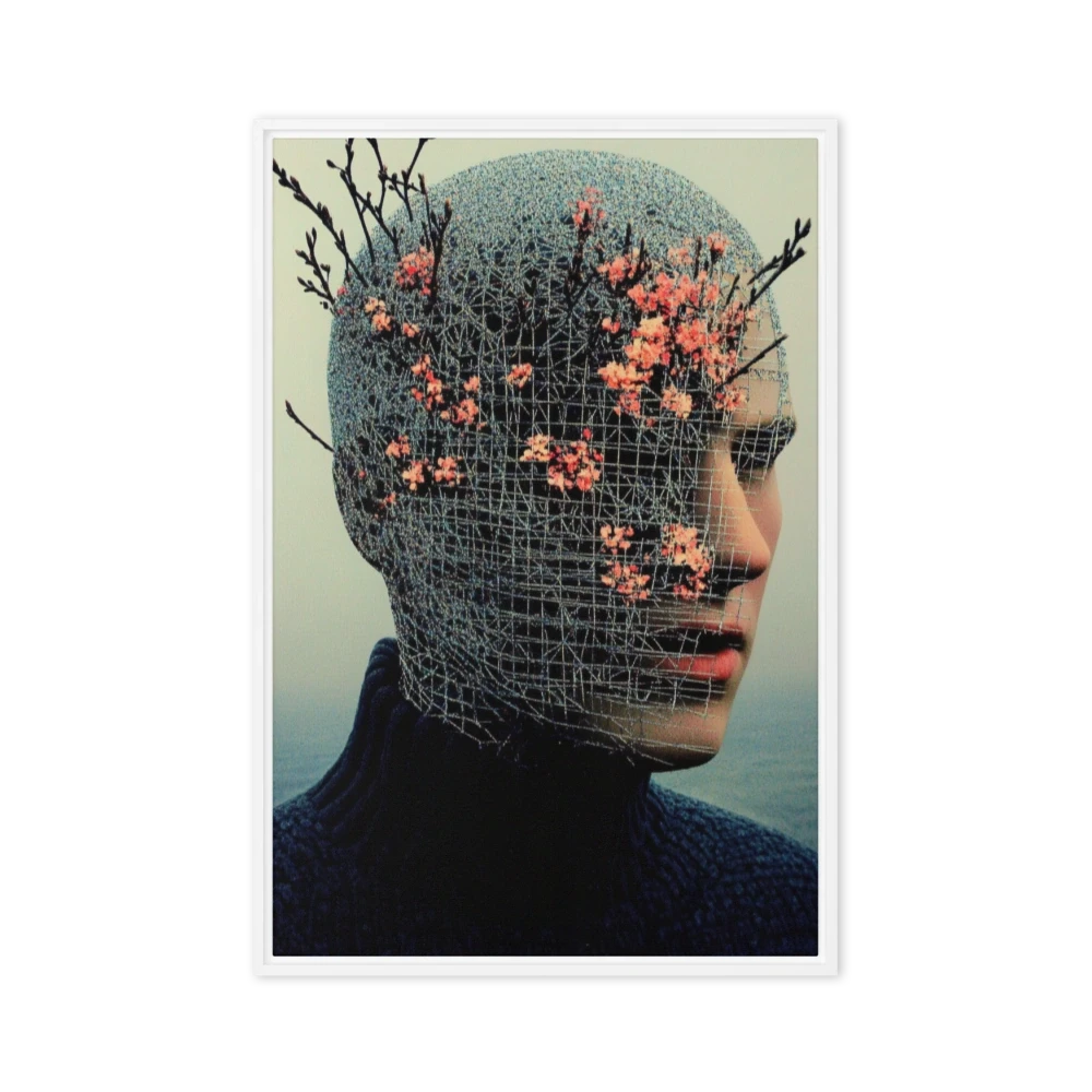 Surreal Human Figure with Flowers