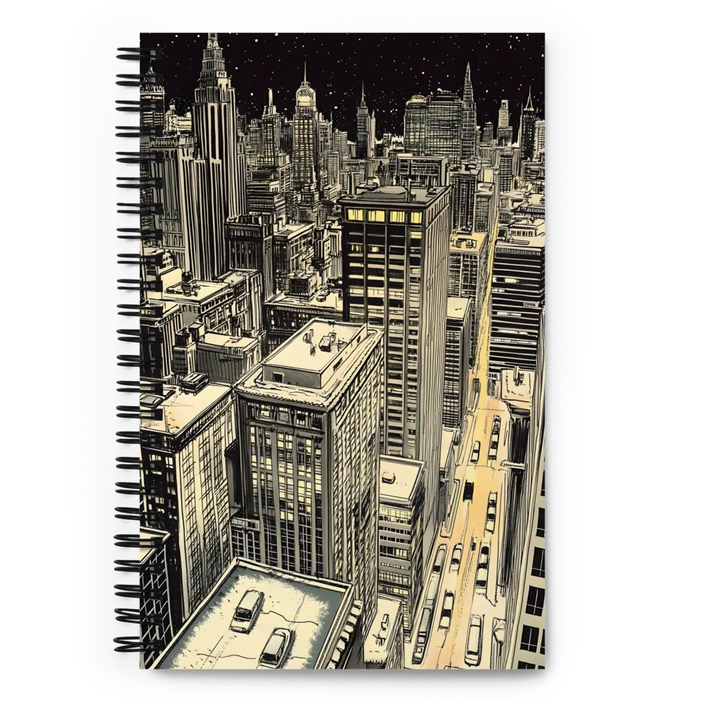 Urban Nightscape Illustration 
 Spiral Notebook | 140 pages
