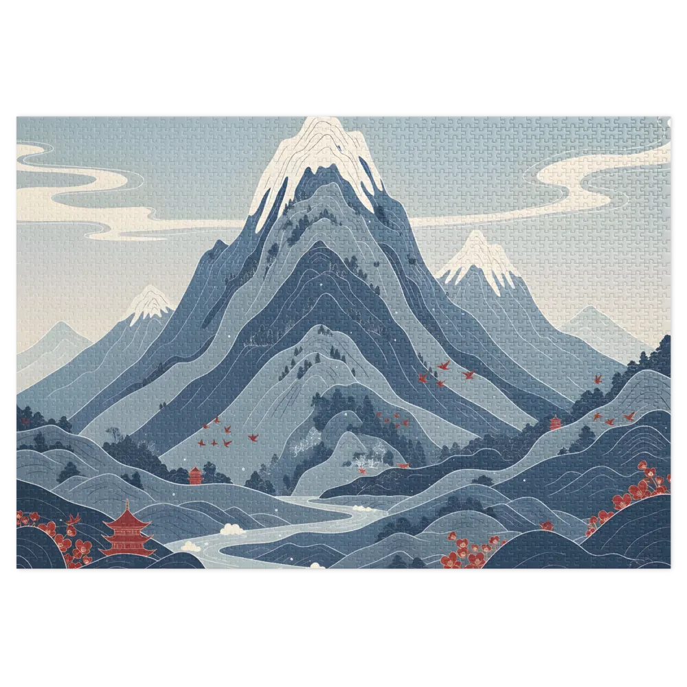 Tranquil Ukiyo-e Mountains | Jigsaw Puzzles