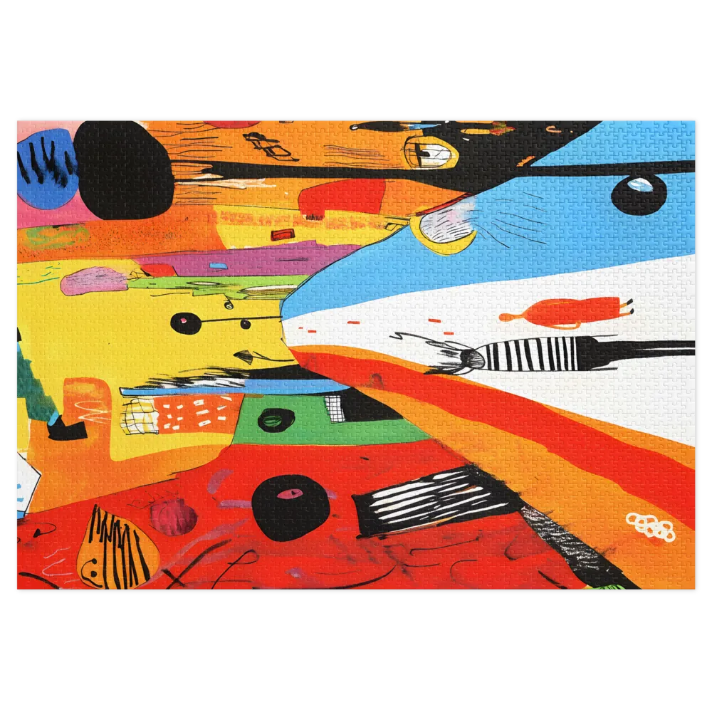 Abstract Vibrant Street Scene | Jigsaw Puzzle (252/520 pieces)