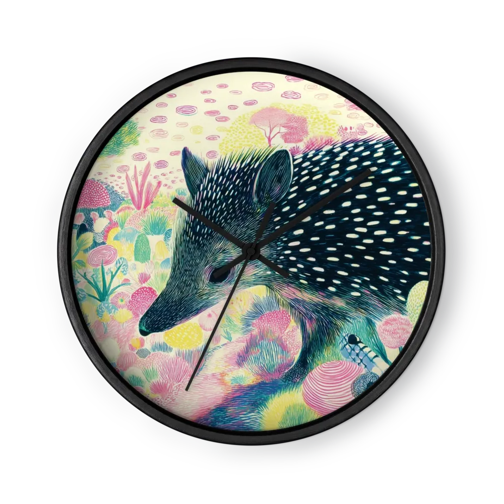 Enchanted Hedgehog in Bloom | Wall Clock