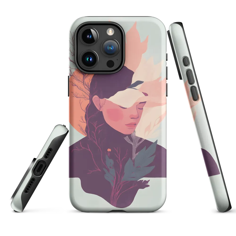 Surreal Portrait with Nature Elements | Phone Case