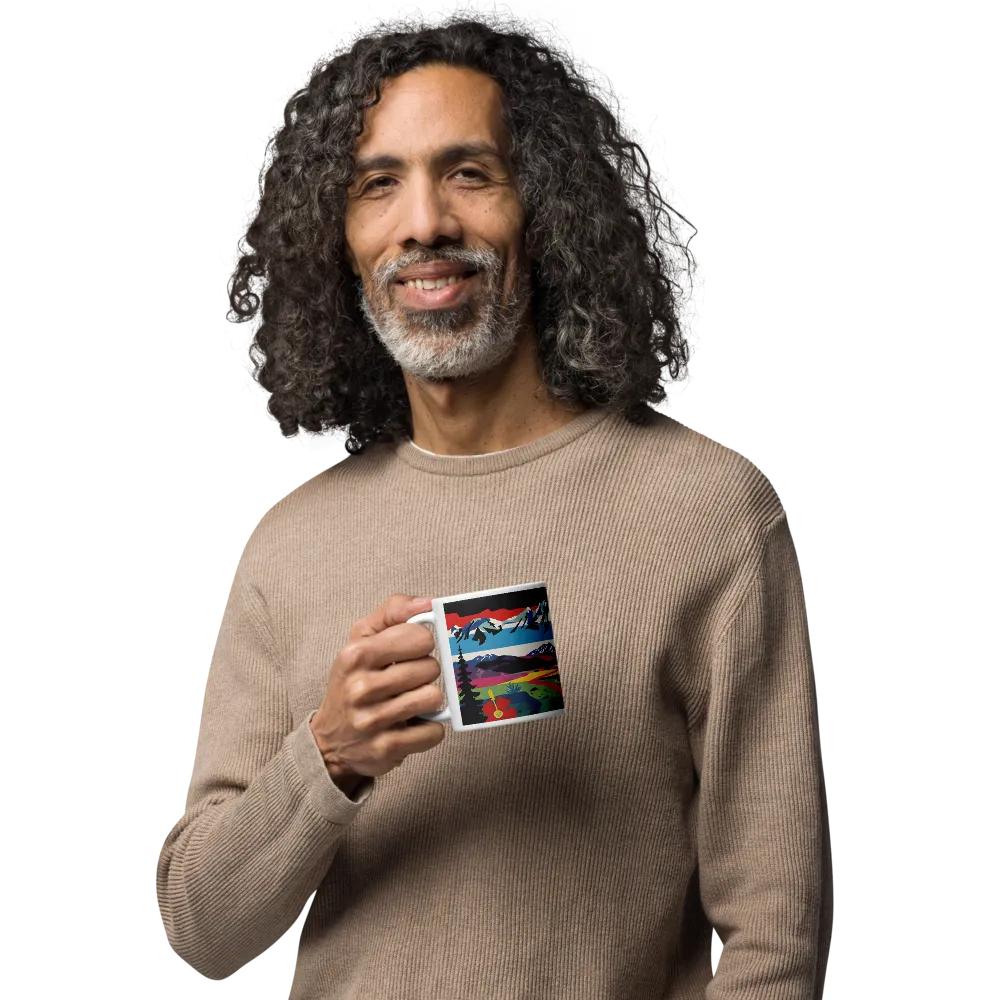 Prismatic Mountain Poster 
 Mug with Red inside | 15 oz