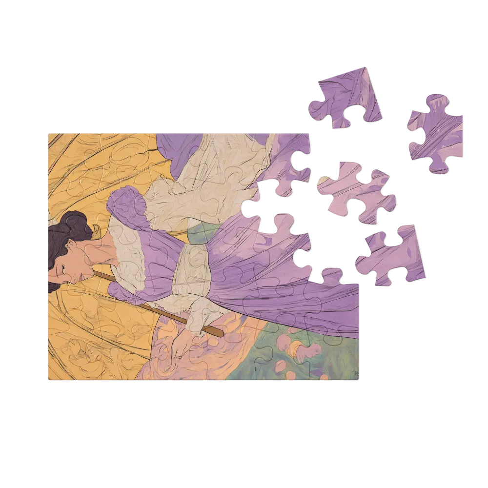 Art Nouveau Woman 
 Jigsaw Puzzle in Tin Box