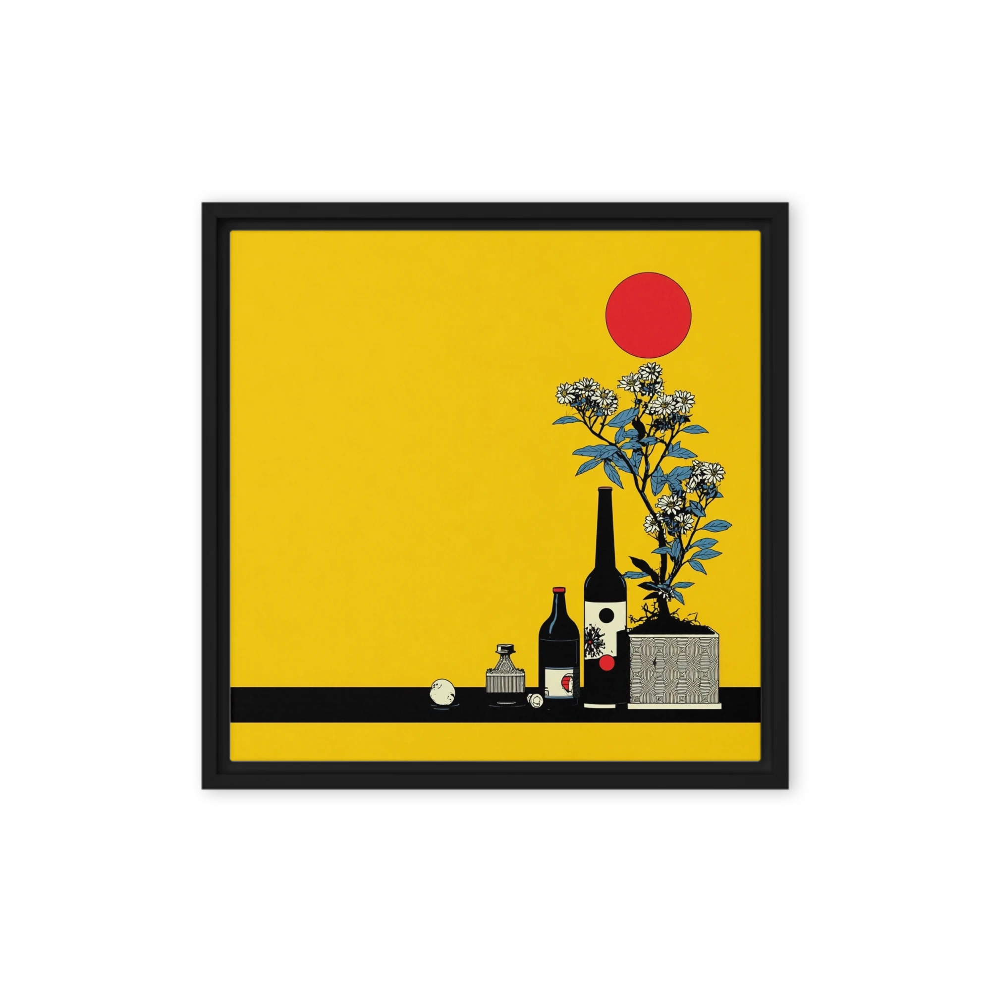 Bonsai and Red Sun Still Life