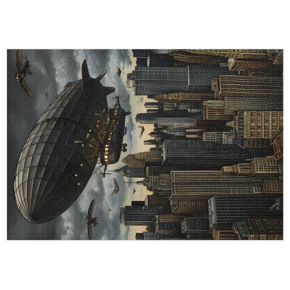 Zeppelin Over City | Jigsaw Puzzles
